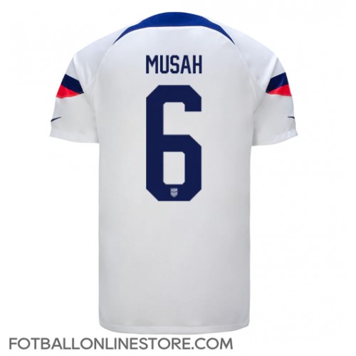 Billige forente stater Yunus Musah #6 Hjemmetrøye VM 2022 Kortermet